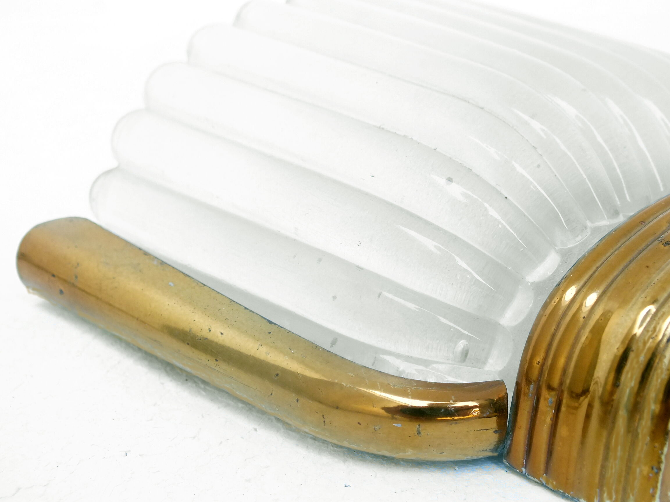 Seguso wall lamp decò years '30 design in glass and brass