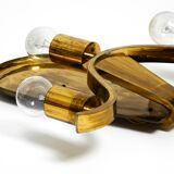 Pair of large heavy Mid Century brass wall lights from a German church