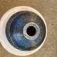 Glazed stoneware bottle with crystallised glaze signed Francoise Roussel.