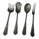 Set of 4 vintage silver-plated serving cutlery + box
