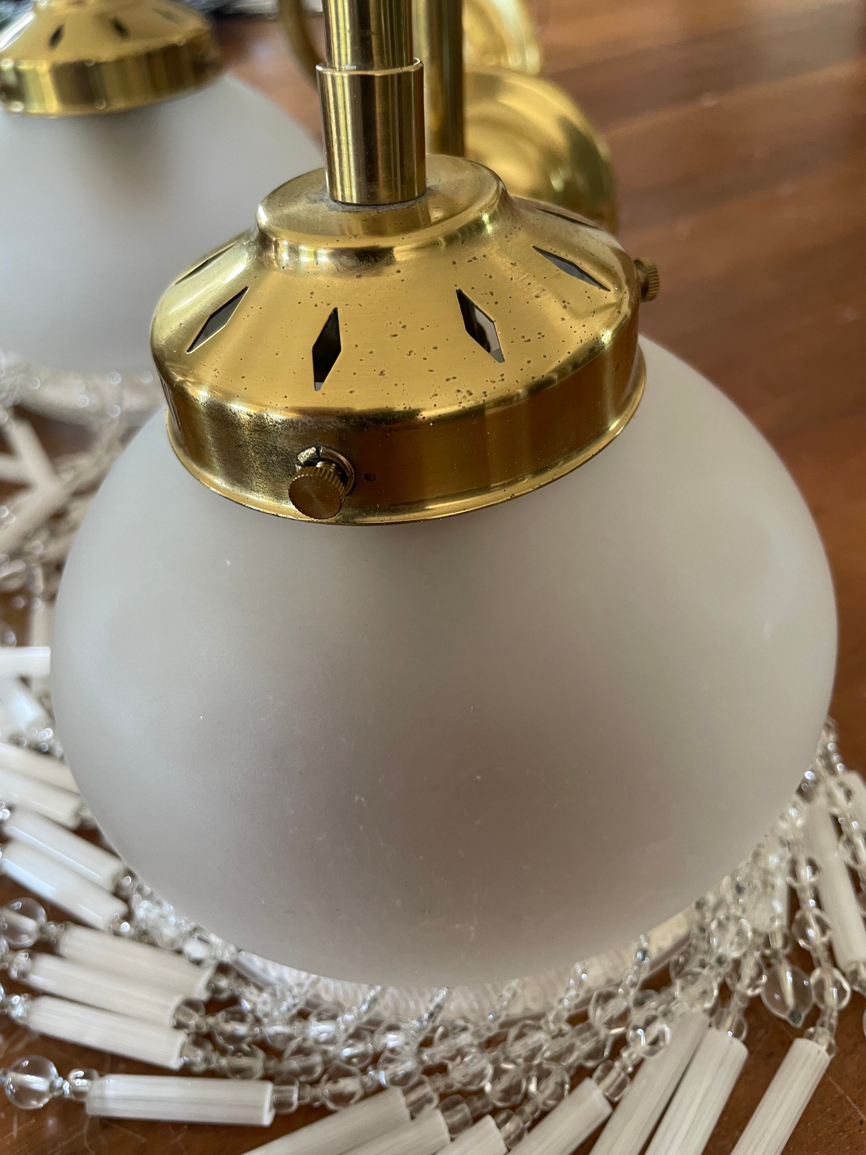 Vintage brass gooseneck wall lamp