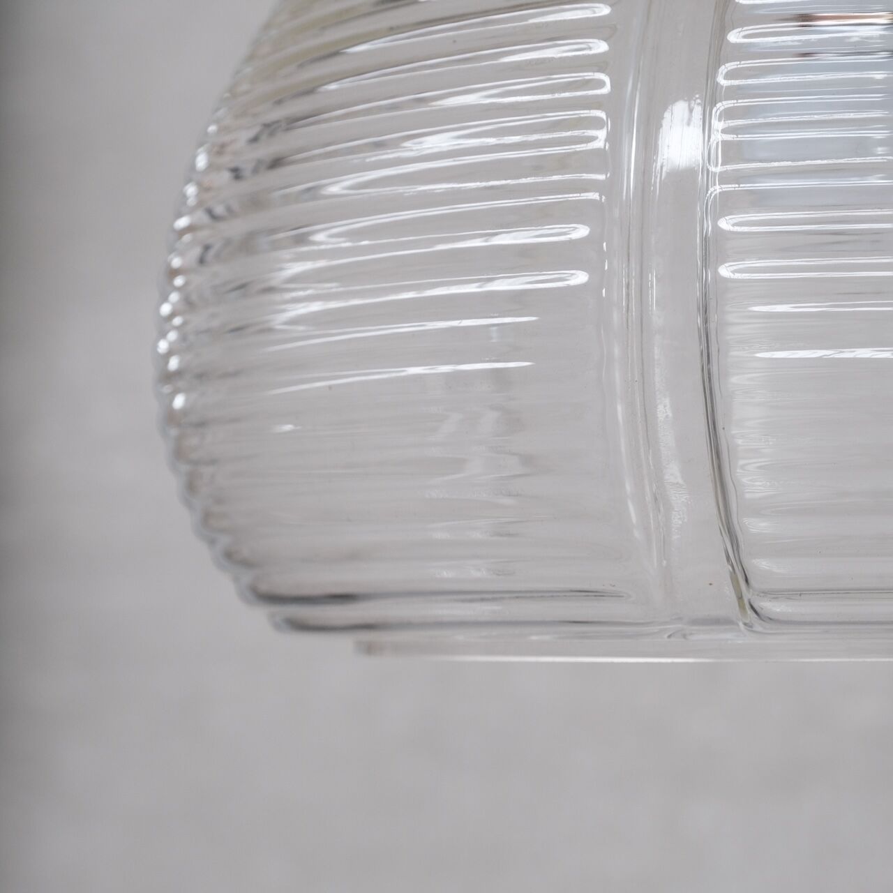 Large Mid-Century Brass and Glass Pendant Light