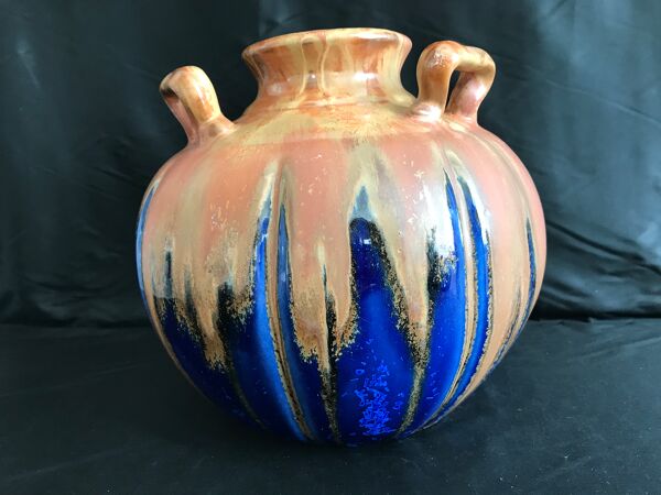 Vase à 3 anses - Gilbert Méténier - Fabrique Méténier à Gannat art déco - grès d'art