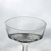 8 old champagne glasses vintage model in cut glass