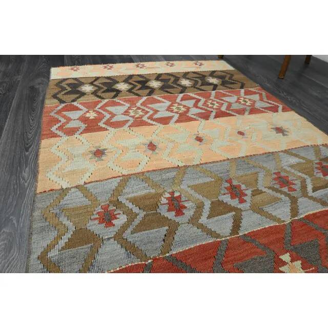 1970s Vintage Turkish Oushak Handmade Wool Cotton Pink Runner Rug 107x255
