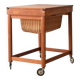 Vintage Scandinavian Sewing Table with Wheels and Basket
