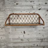 Vintage rattan wall shelf