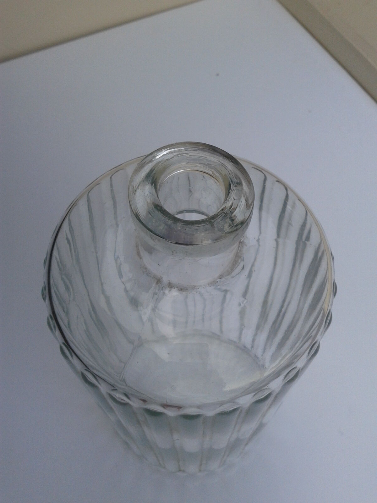 Fluted glass bottle