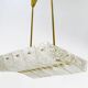 J.T. Kalmar enormous brass and textured glass chandelier, Austria, 1950s