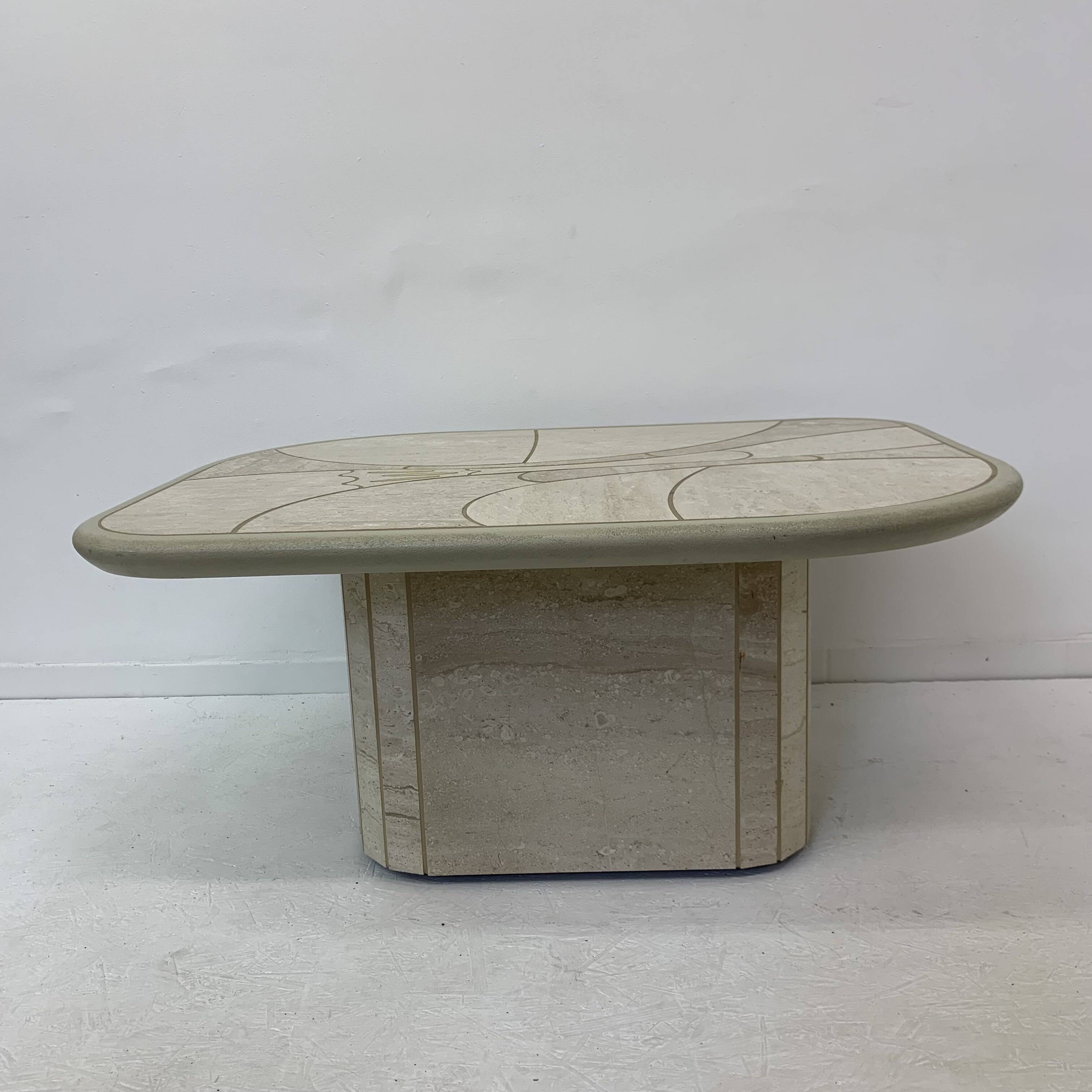 Mid-century design travertine coffee table, 1970’s