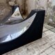 Table basse socle moulé et chrome, années 70