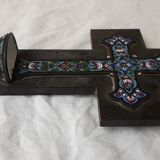 Holy water cross with enamels