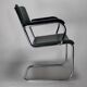 Vintage chrome and blue gray leather chair verkstads model motala 1950 sweden