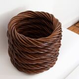 Large wicker basket, storage bucket or XL planter, 1970s