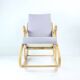 Mid Century Bentwood Rocking Armchair In Blond Oak By Ton, Czechoslovakia