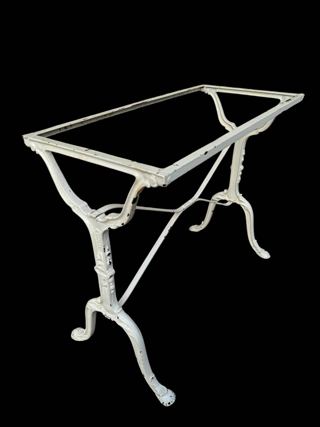 Parisian bistro table in cast iron and gray marble 1900