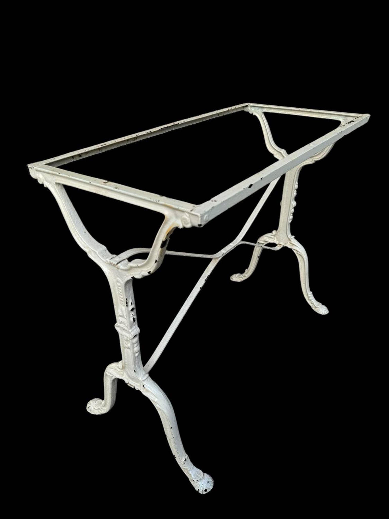 Table bistro Parisenne en fonte et marbre gris 1900