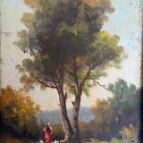 Table XIX° "Shepherdess and her hens" HSP & frame