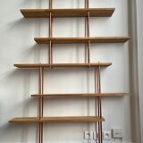 Oak and copper bookcase