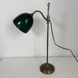 Vintage 1920s desk lamp in nickel-plated brass, celadon - 52 cm