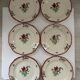 Service 6 assiettes plates gien lorraine fleurs peintes à la main