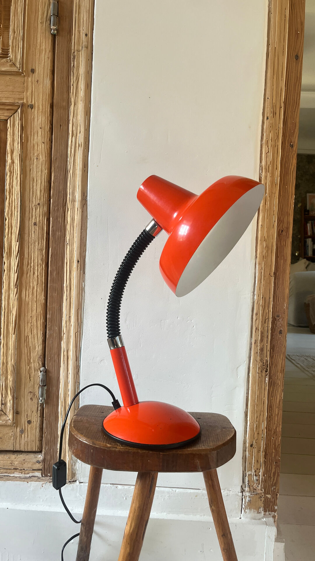 Vintage orange metal lamp