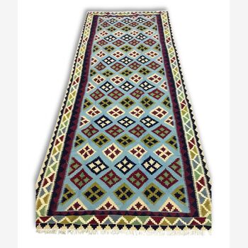 Magnifique tapis tissé Persan: Kilim Gashqai 285x129 cm - Iran - vers 1970