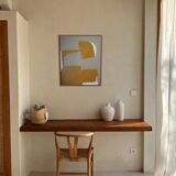 Ocher-taupe relief acrylic paint