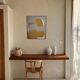 Ocher-taupe relief acrylic paint