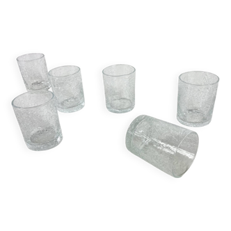 Set of 6 cracked cocktail glasses