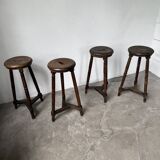 Oak bistro stools 1950