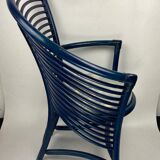 Set of 4 sculptural rattan bamboo dining chairs, Flechtatelier Schütz, Germany 1980s