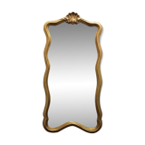 Golden rectangle shell mirror with leaf - 82x41cm