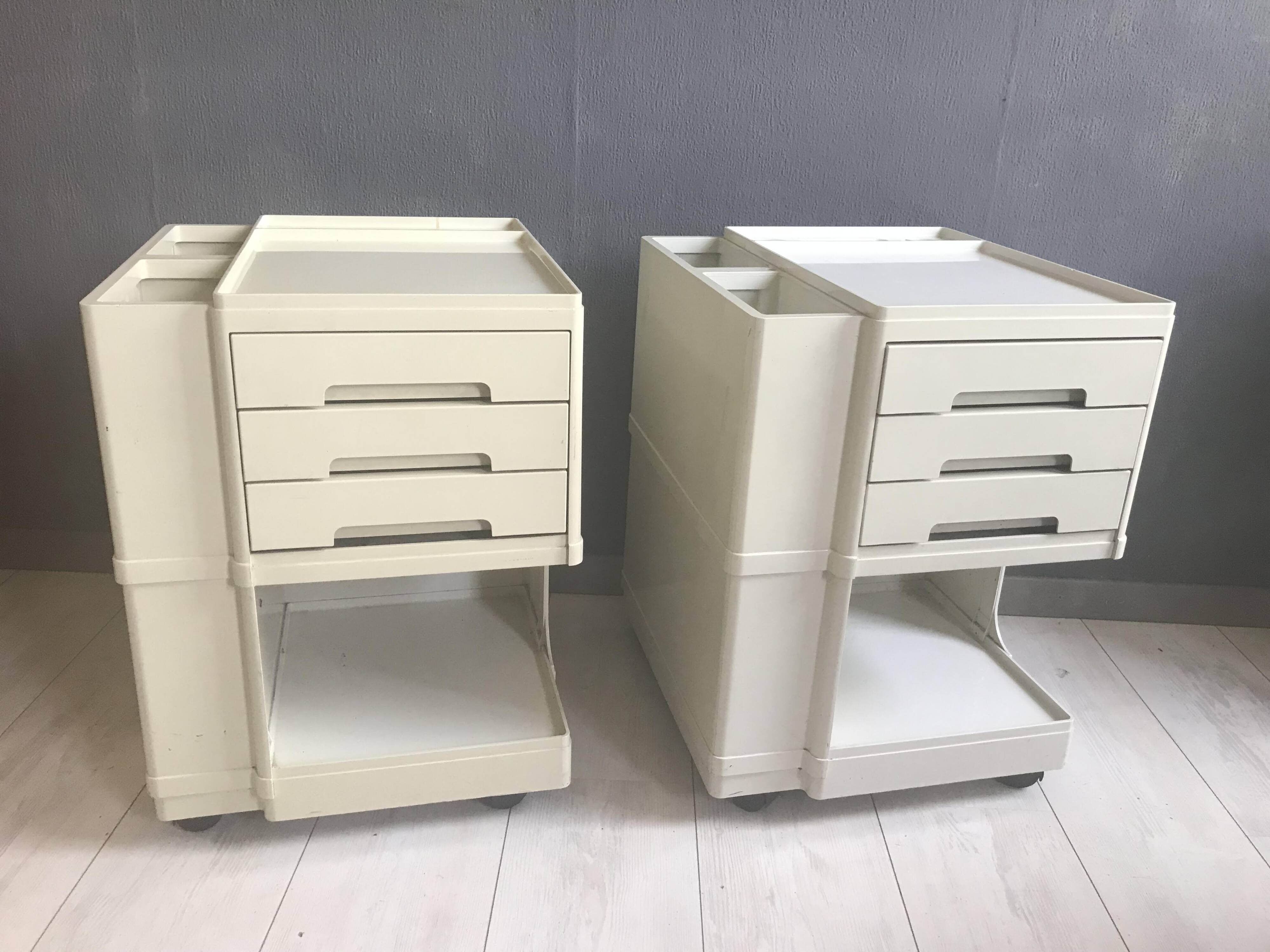 2 x Vintage Superstile Neolt Italy Storage Trolley