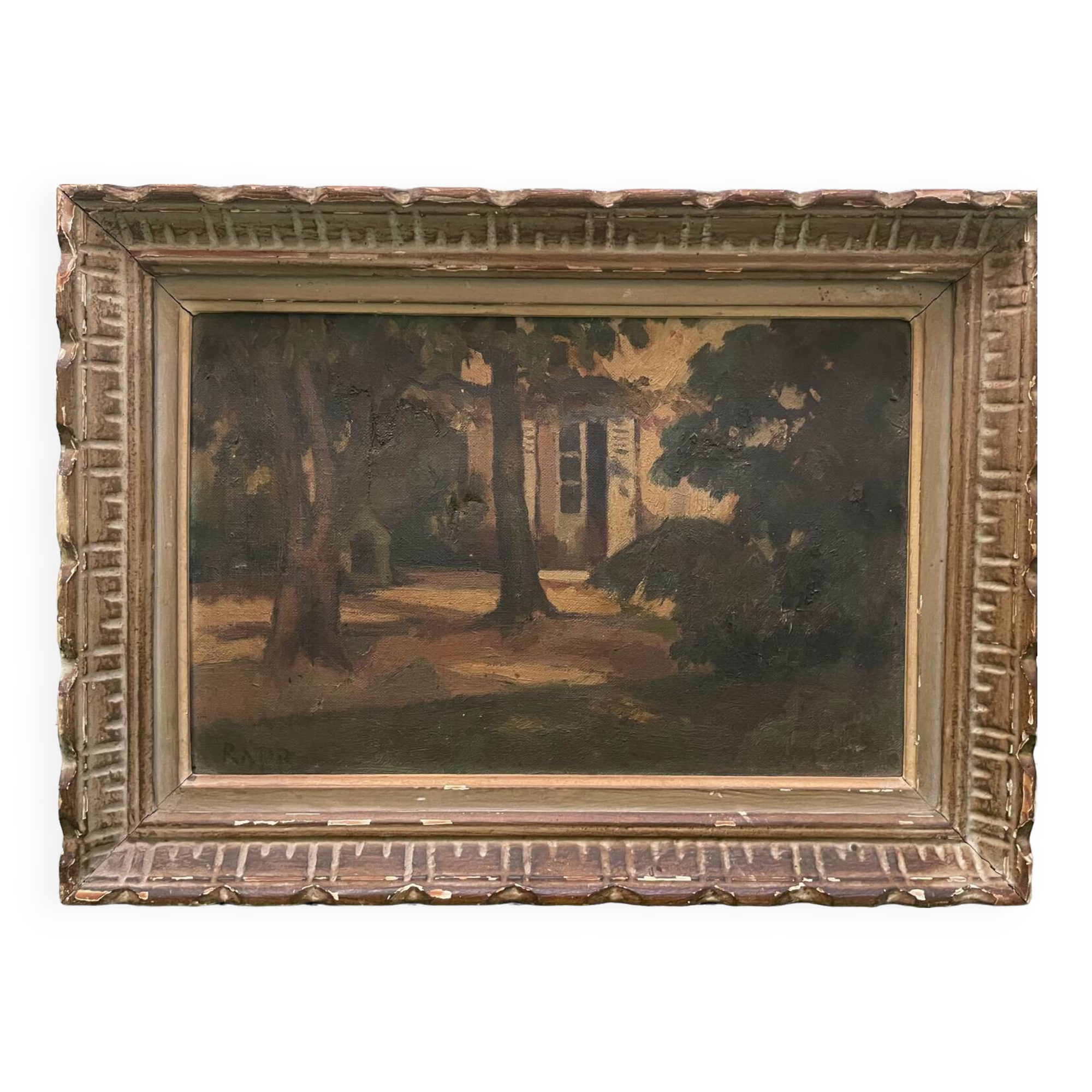 Tableau paysage maison un jour d’été signé Rapp