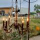 19th Bronze and Crystal Chandelier