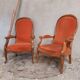 Two Voltaire type armchairs