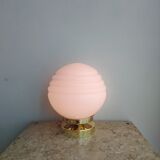 Pink opaline globe lamp