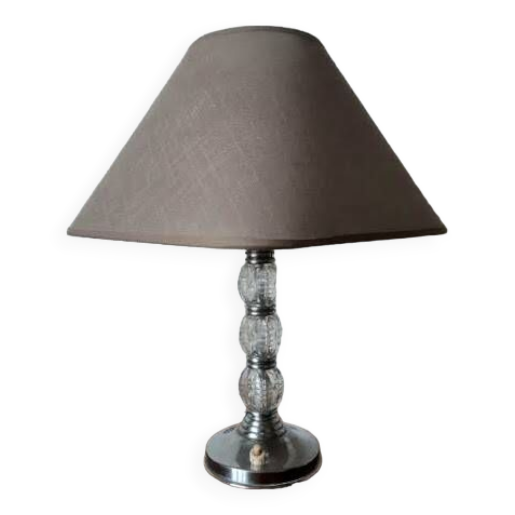 Art deco glass and metal lamp