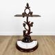 Art Nouveau umbrella stand or cane holder in enameled cast iron