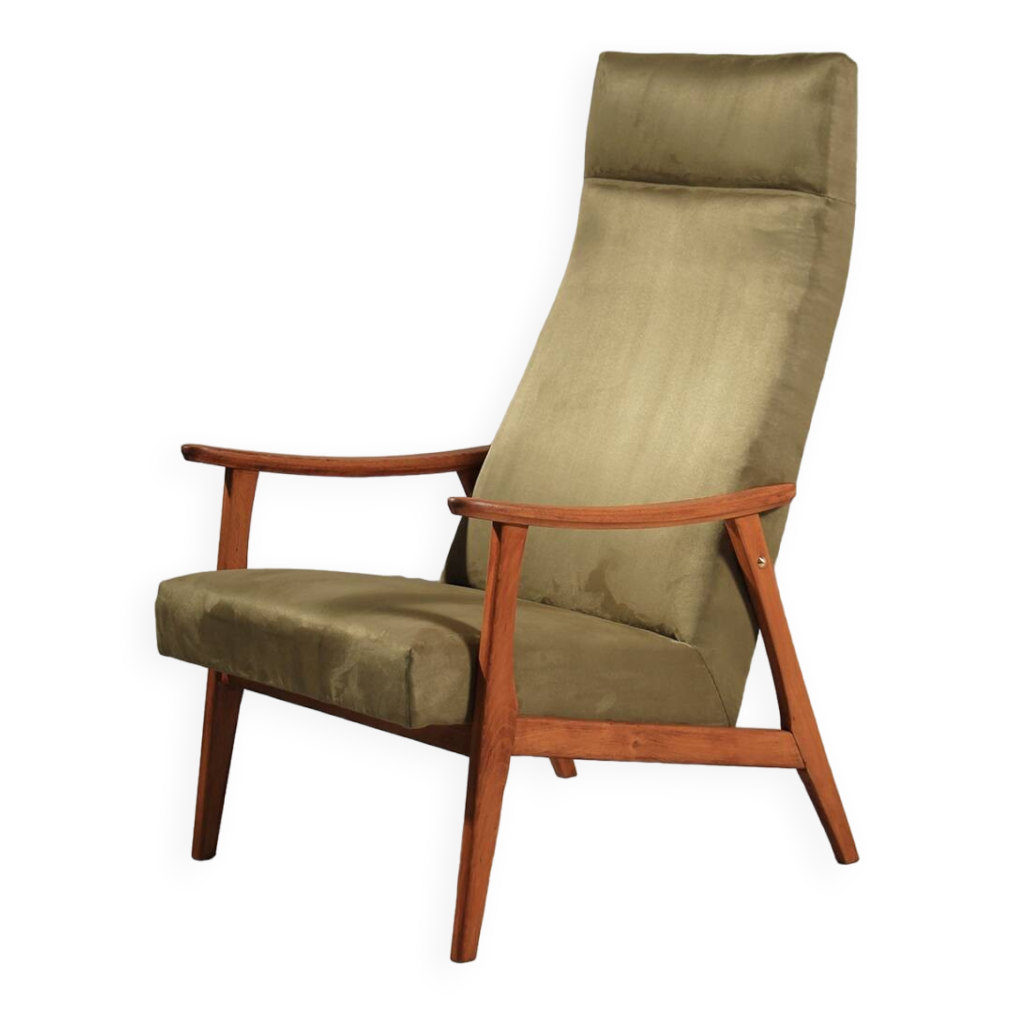 Vintage green velvet armchair