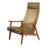 Vintage green velvet armchair