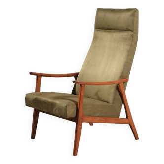 Fauteuil vintage velours vert