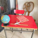 Ensemble bureau et chaise Formica enfant vintage