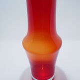 Tamara Aladin orange-red glass vase for Riihimaki