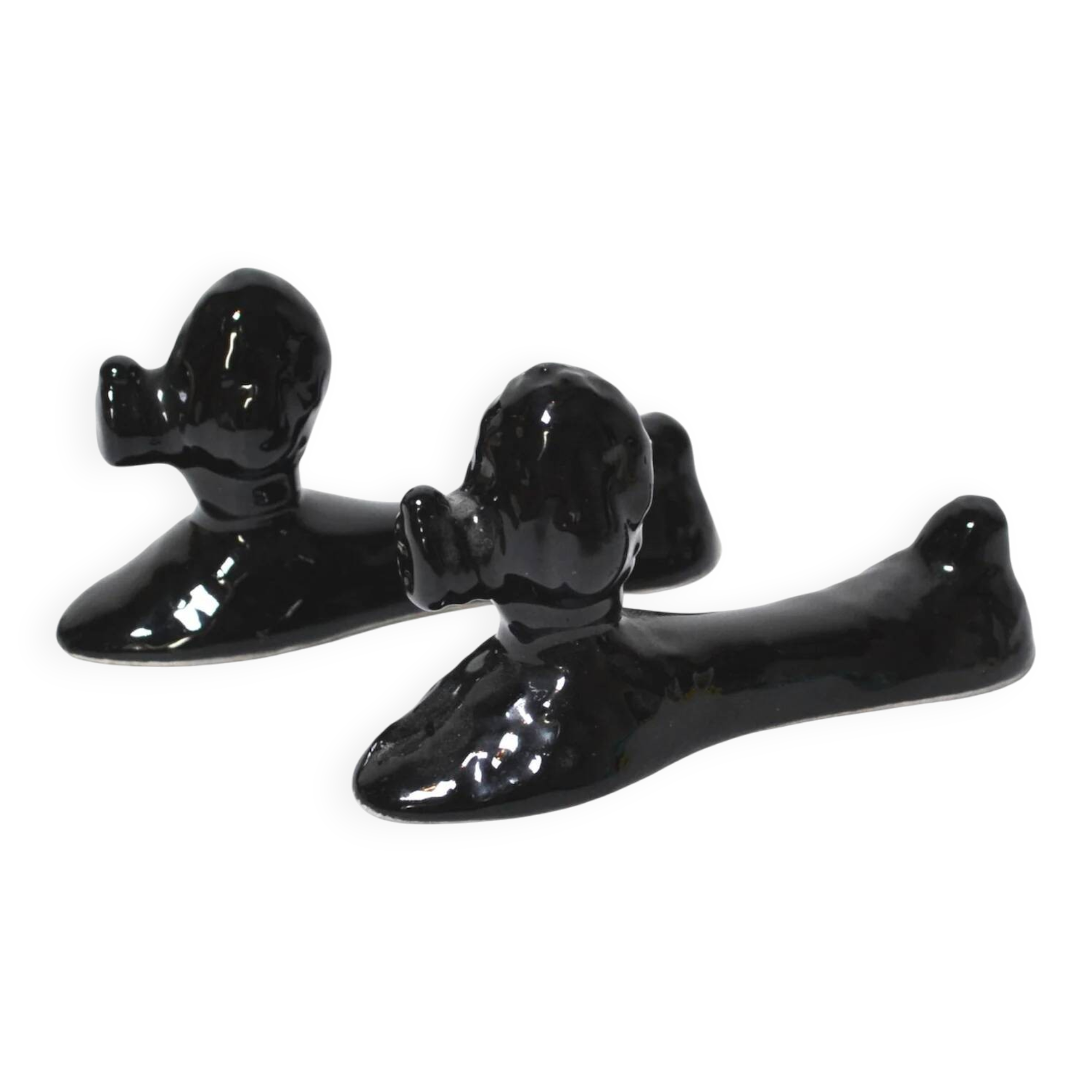 Vintage slip poodle knife holders