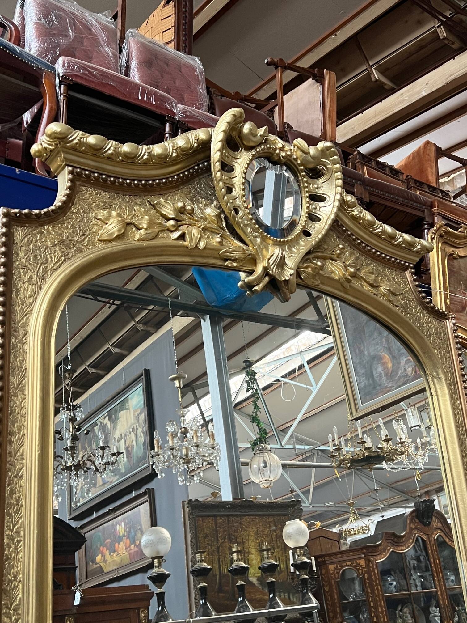 Large antique castle mirror