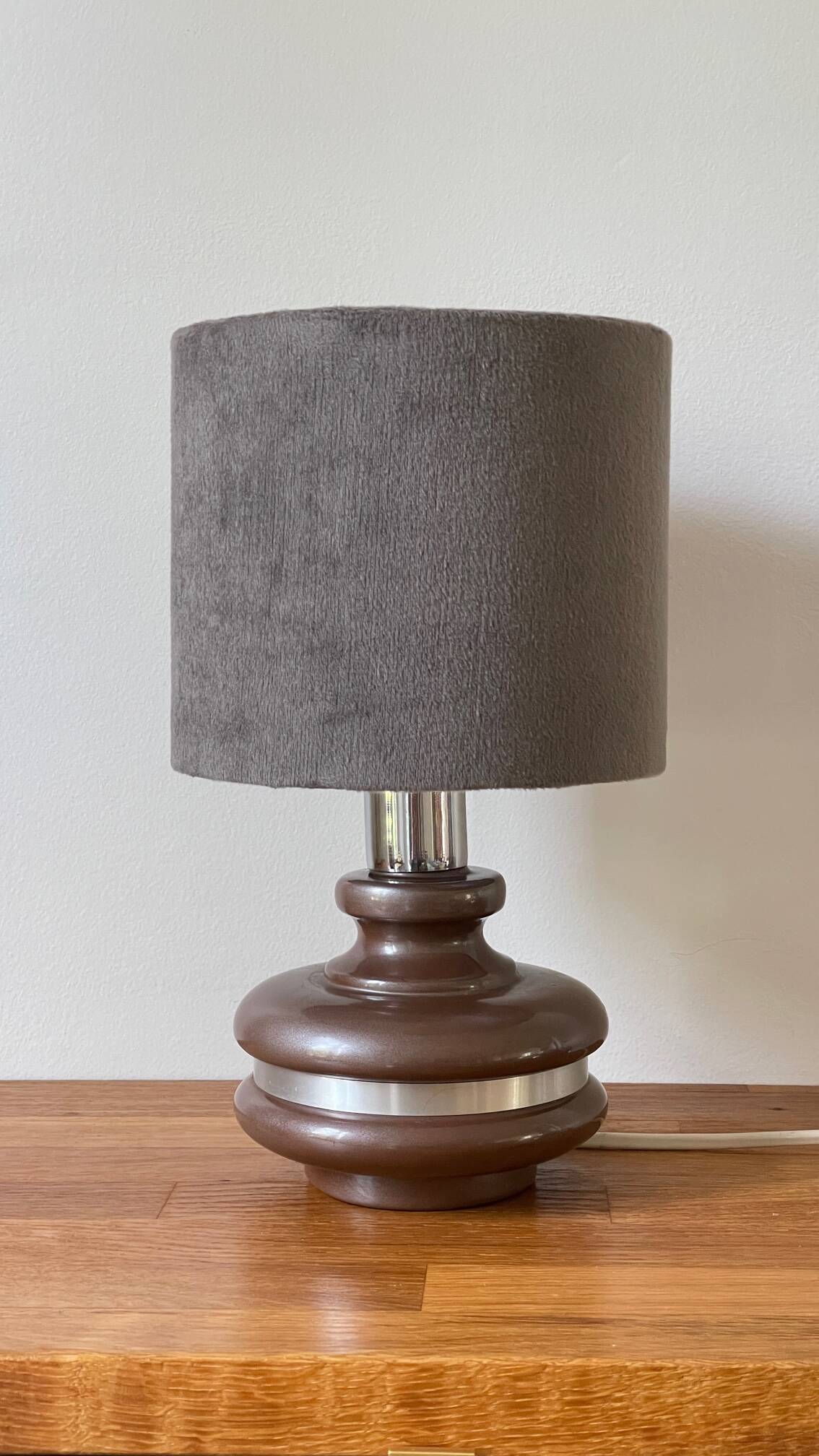 Ceramic lamp with aluminum rim 70s