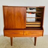 Vintage Danish mid-century teak bar cabinet 1960