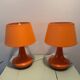 2 lampes de chevet orange, années 70